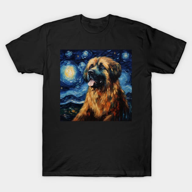 Leonberger Starry Night T-Shirt by NatashaCuteShop